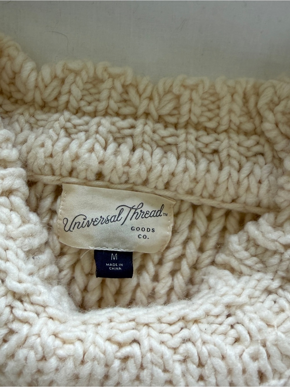 Universal Thread Cream Chunky Knit Crewneck Sweater - Picture 2 of 4